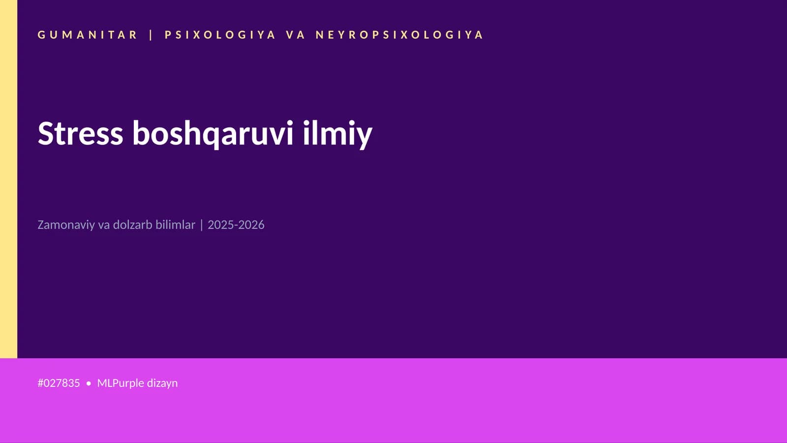 Stress boshqaruvi ilmiy