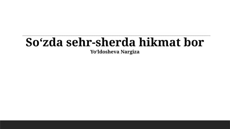 Tilning sehrli kuchi