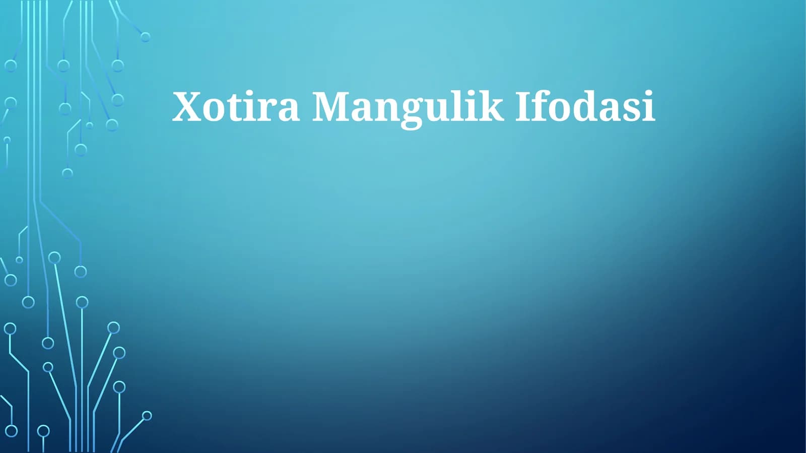 Xotira Mangulik Ifodasi