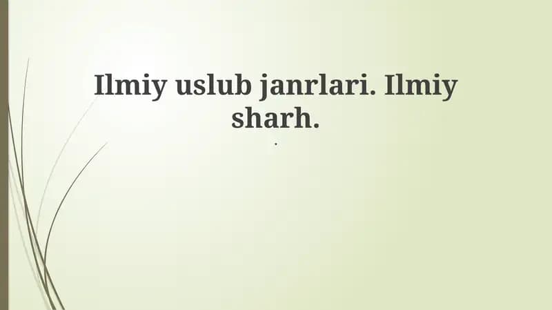 Ilmiy uslub janrlari