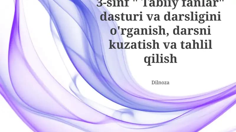 3-sinf "Tabiiy fanlar" dasturi va darsligi
