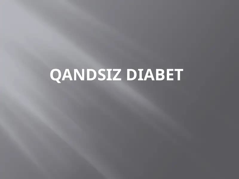 Qandsiz diabet