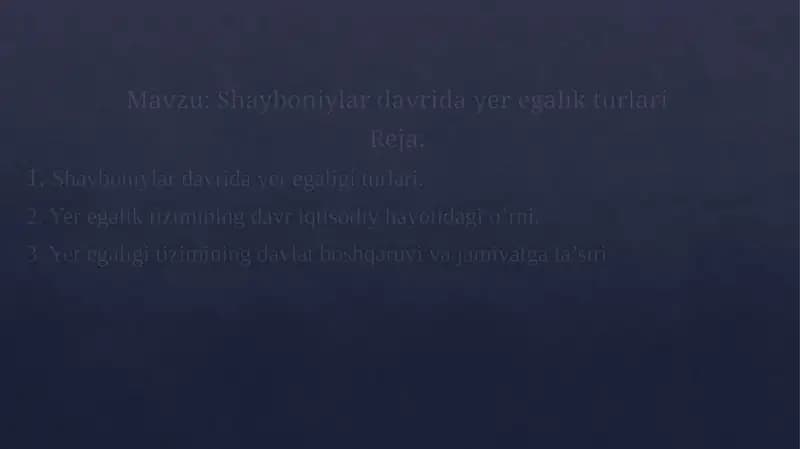 Shayboniylar davrida yeregalik turlari