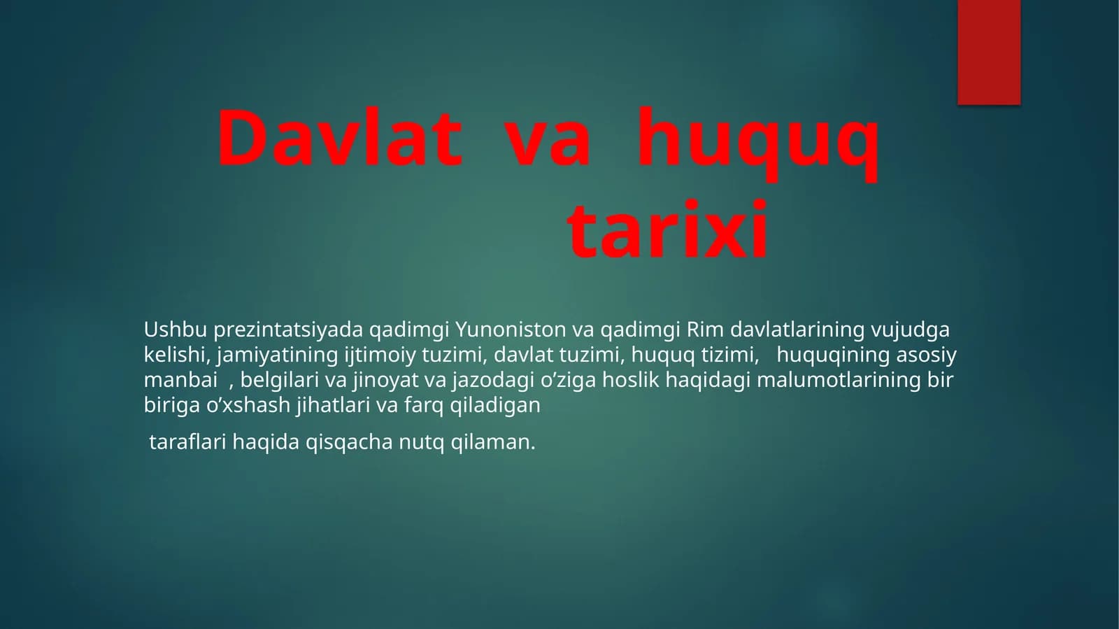 Davlat va huquq tarixi