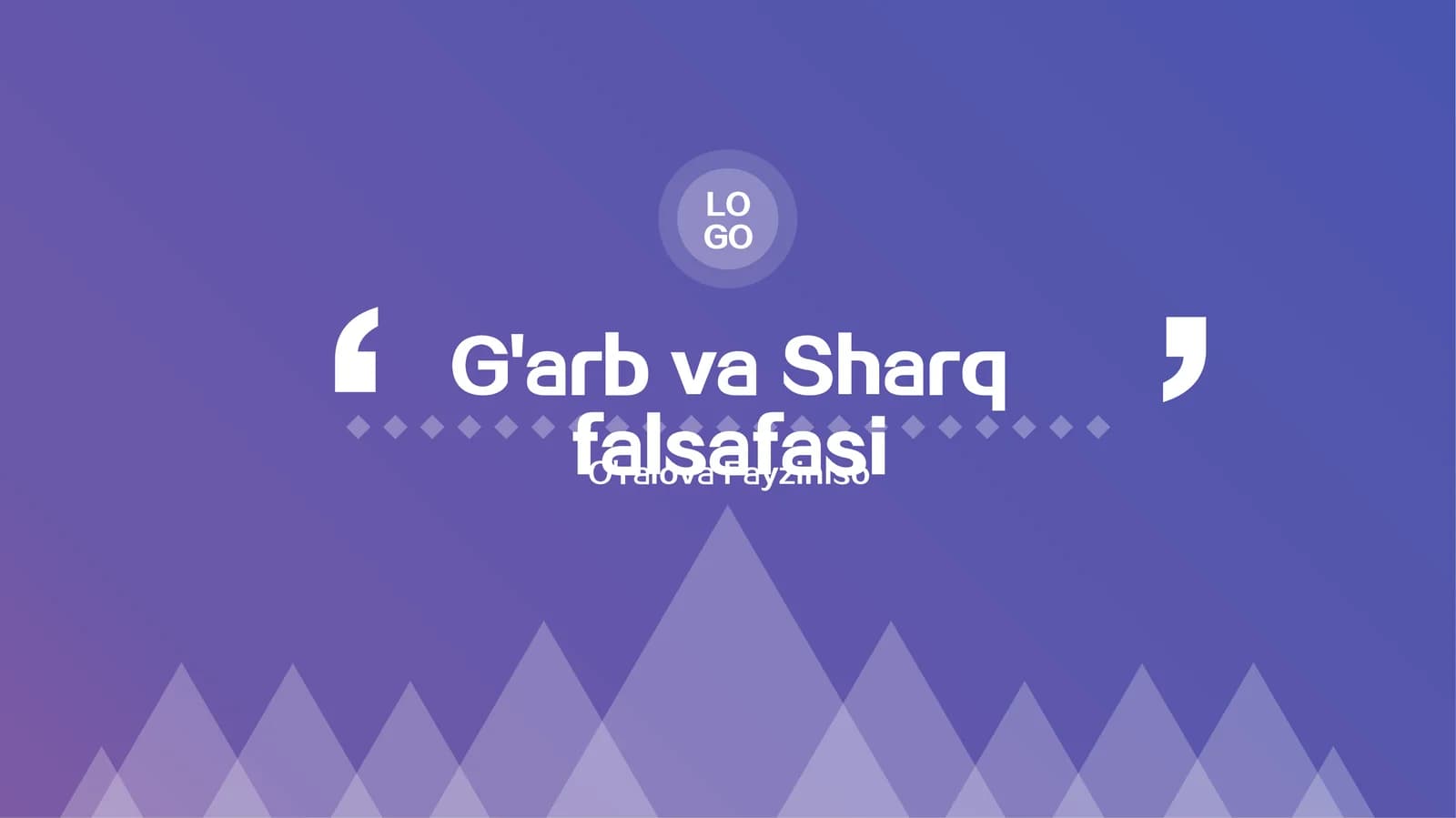 G'arb va Sharq falsafasi