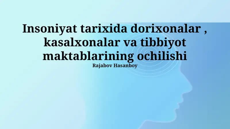 Dori-darmonxonalarning ochilishi tarixi