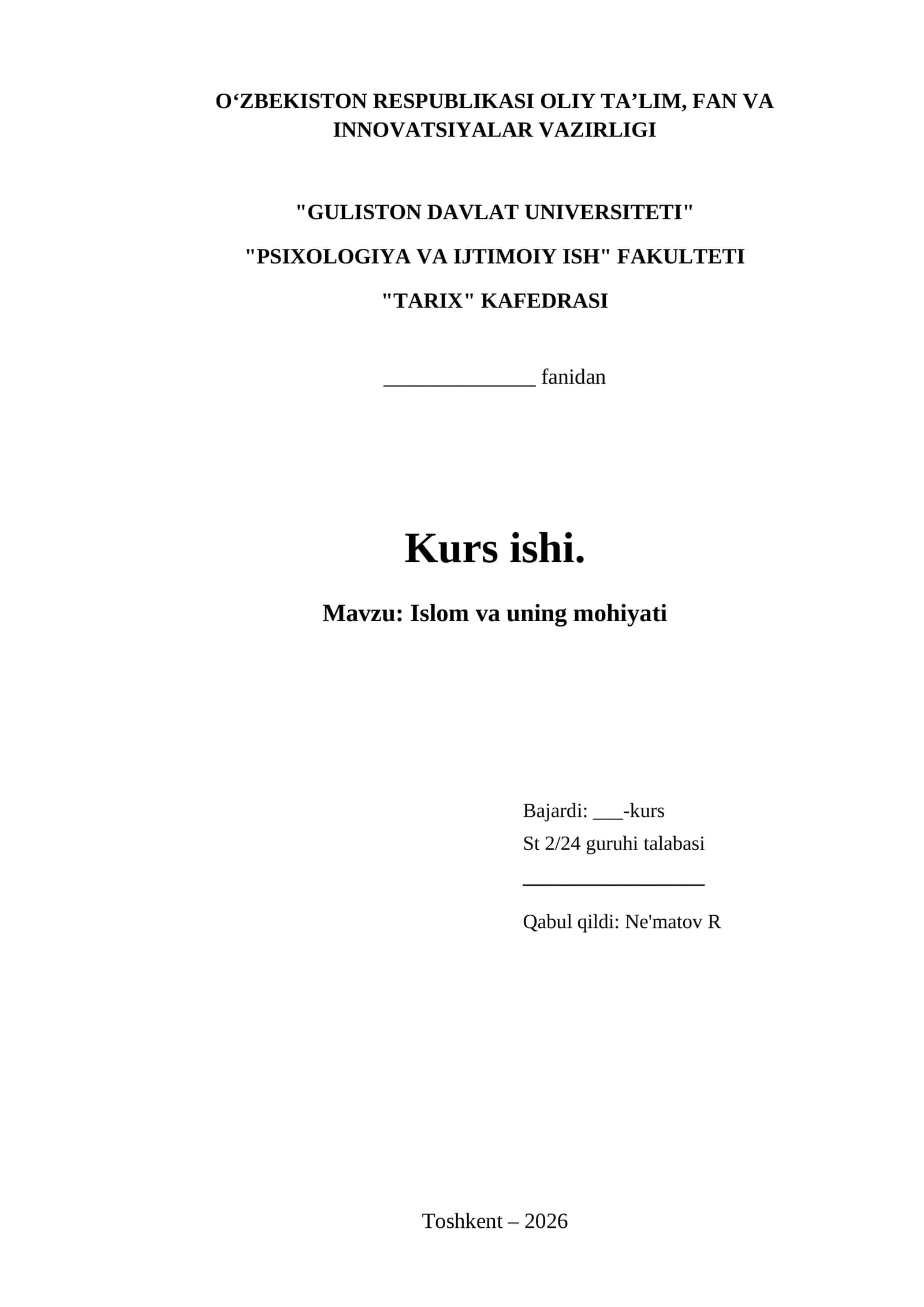 Islom va uning mohiyati