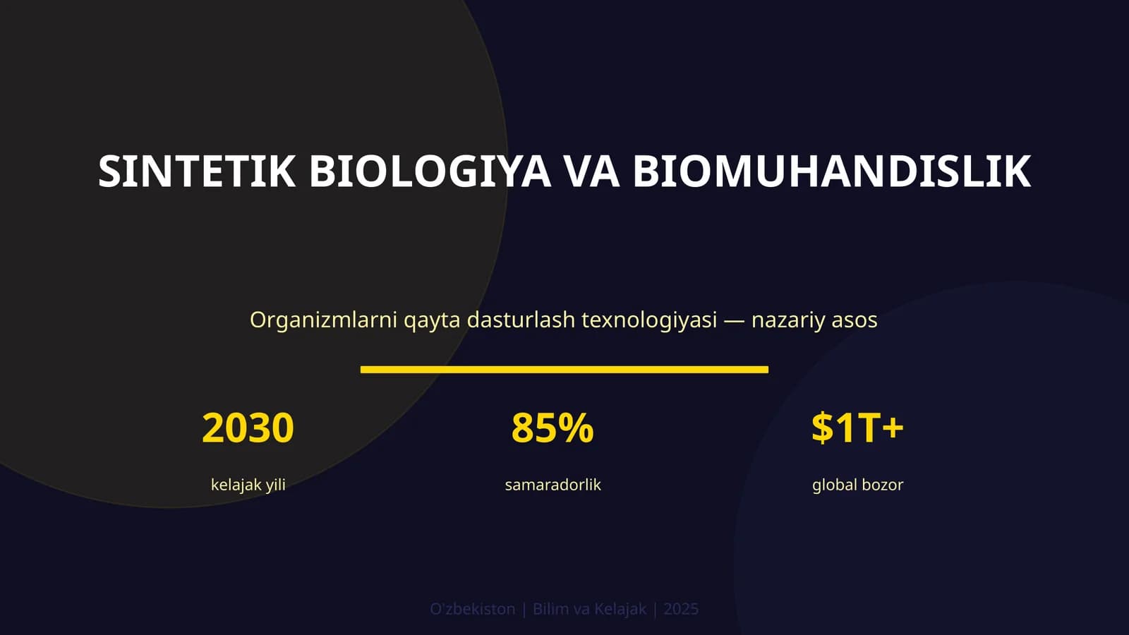 SINTETIK BIOLOGIYA VA BIOMUHANDISLIK