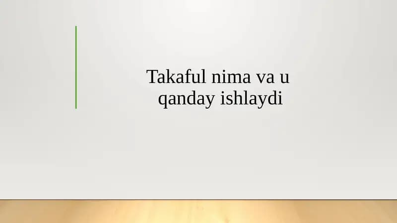 Takaful nima va u qanday ishlaydi