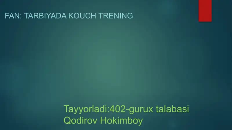 Kouch-trening va an anaviy pedagogika metodlarining solishtiilishi