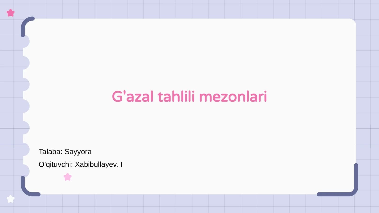 G'azal tahlili mezonlari