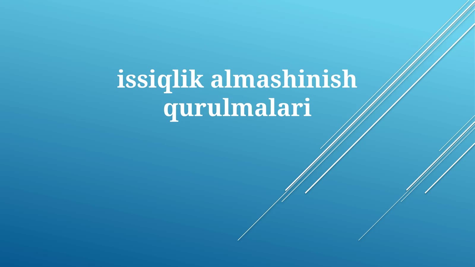 Issiqlik almashinuvchilar asoslari