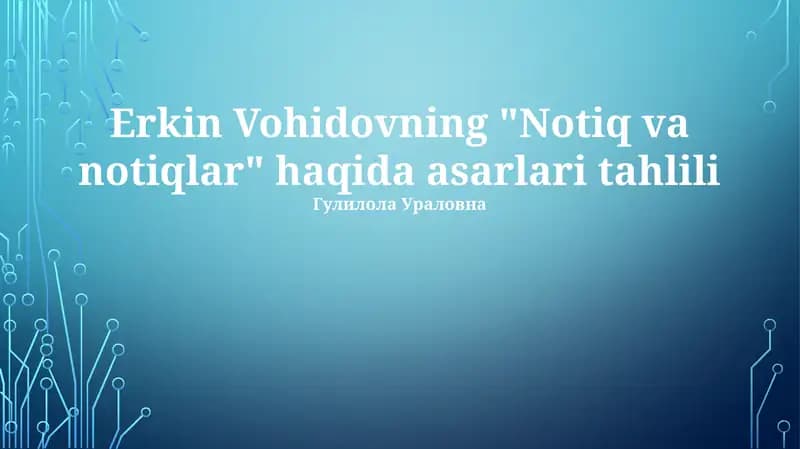 Notiq va notiqlar