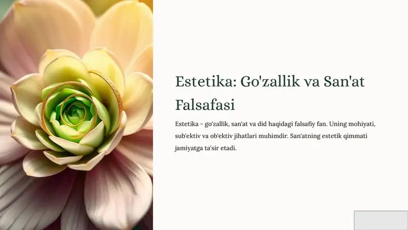 Estetika: Go'zallik va San'at Falsafasi