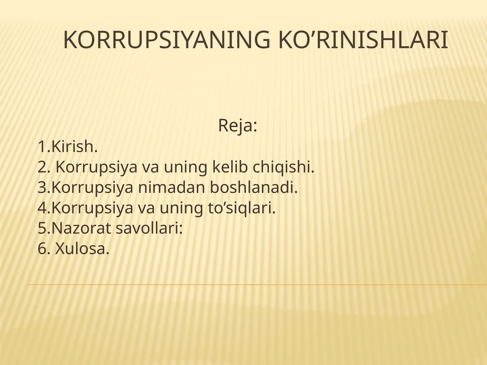 Korrupsiyaning ko’rinishlari