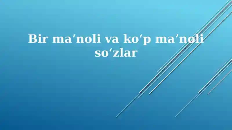Sinonimiya va Polisemiya