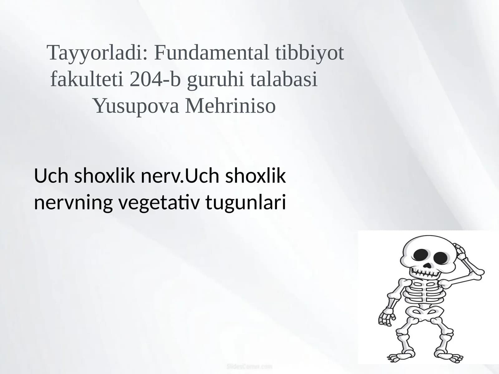 Uch shoxlik nervning vegetativ tugunlari