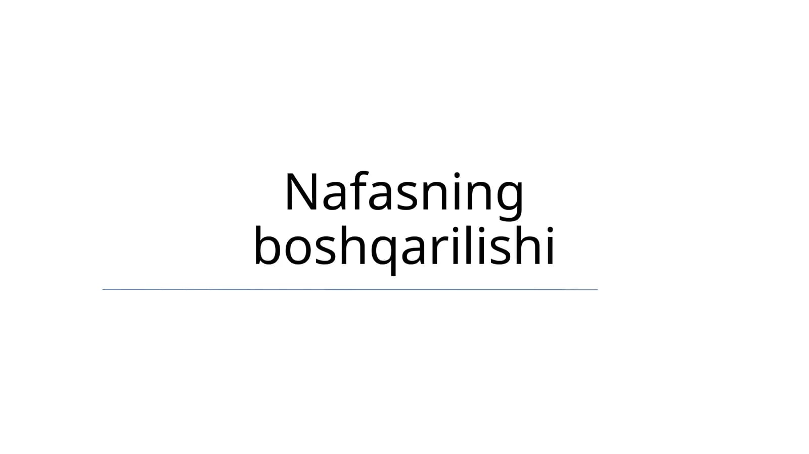 Nafasning boshqarilishi