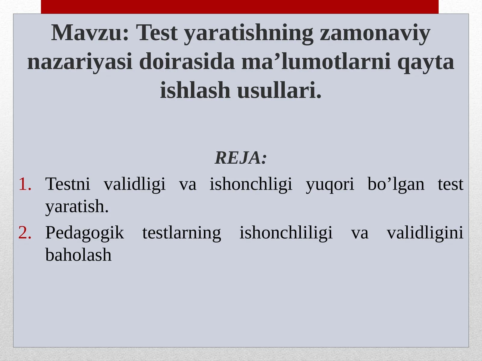 Pedagogik testlar