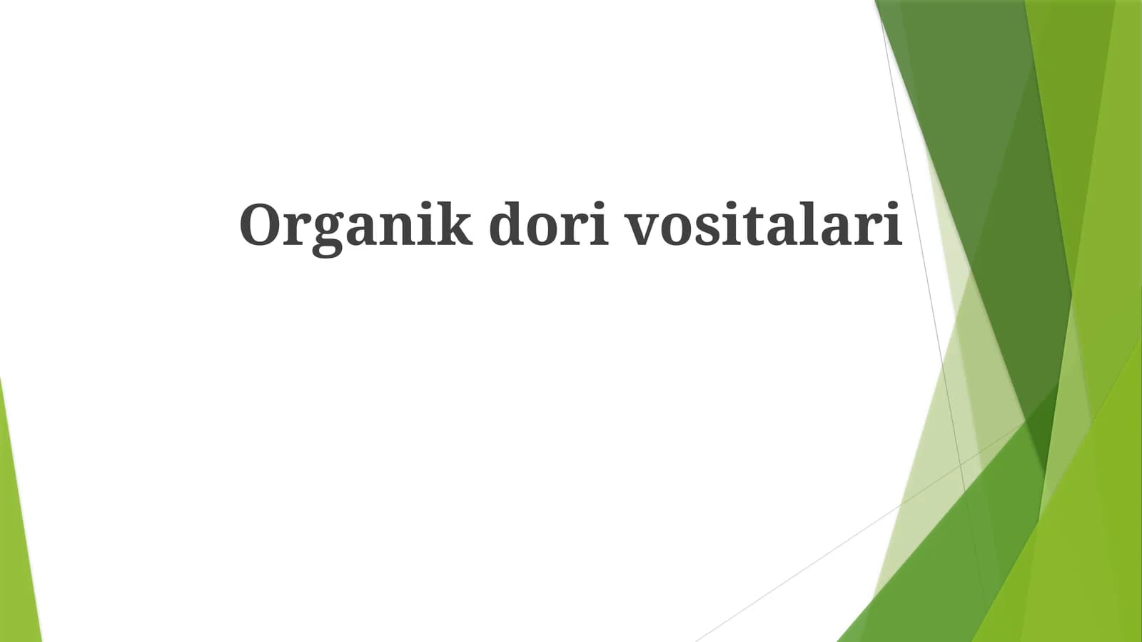 Organik dorivor birikmalar manbalari