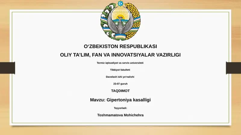 Gipertoniya kasalligi