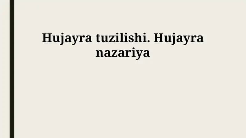 Hujayra tuzilishi