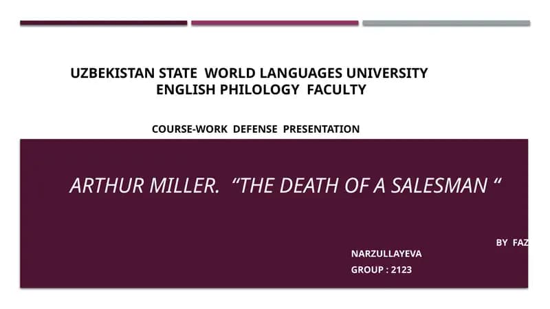 "The Death of a Salesman" by Arthur Miller