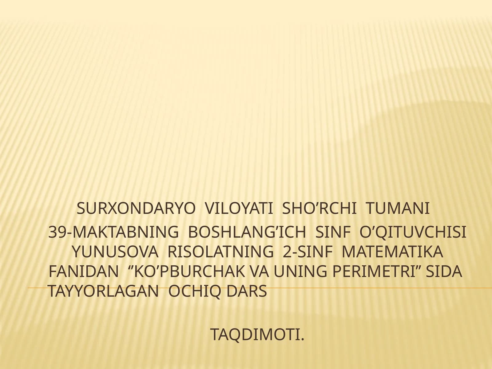 Ko‘pburchak va uning perimetri