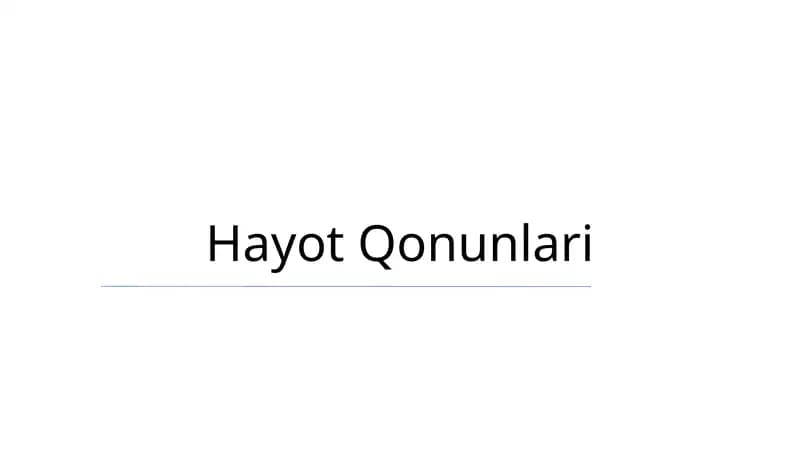 Hayot Qonunlari