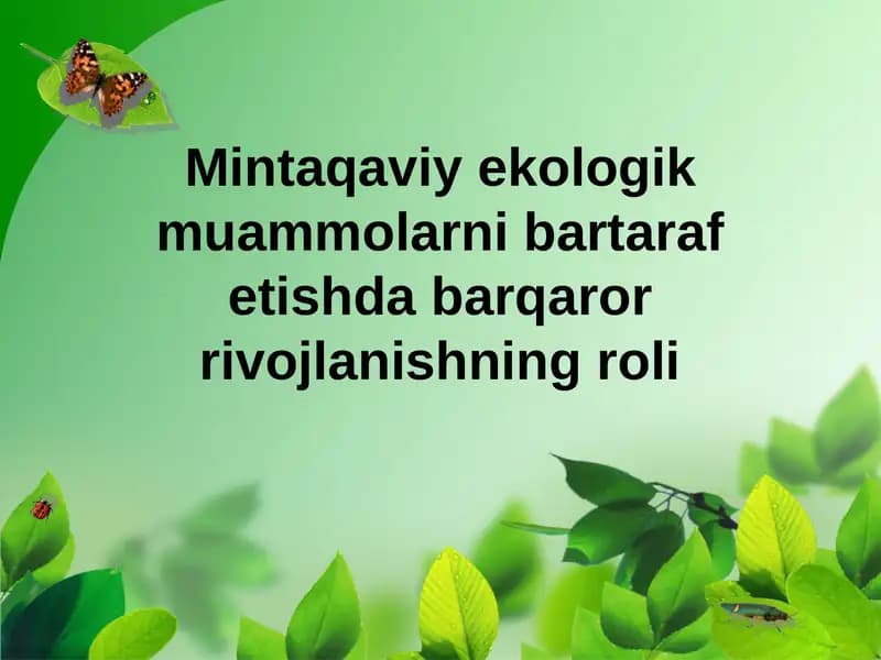 Mintaqaviy ekologik muammolar