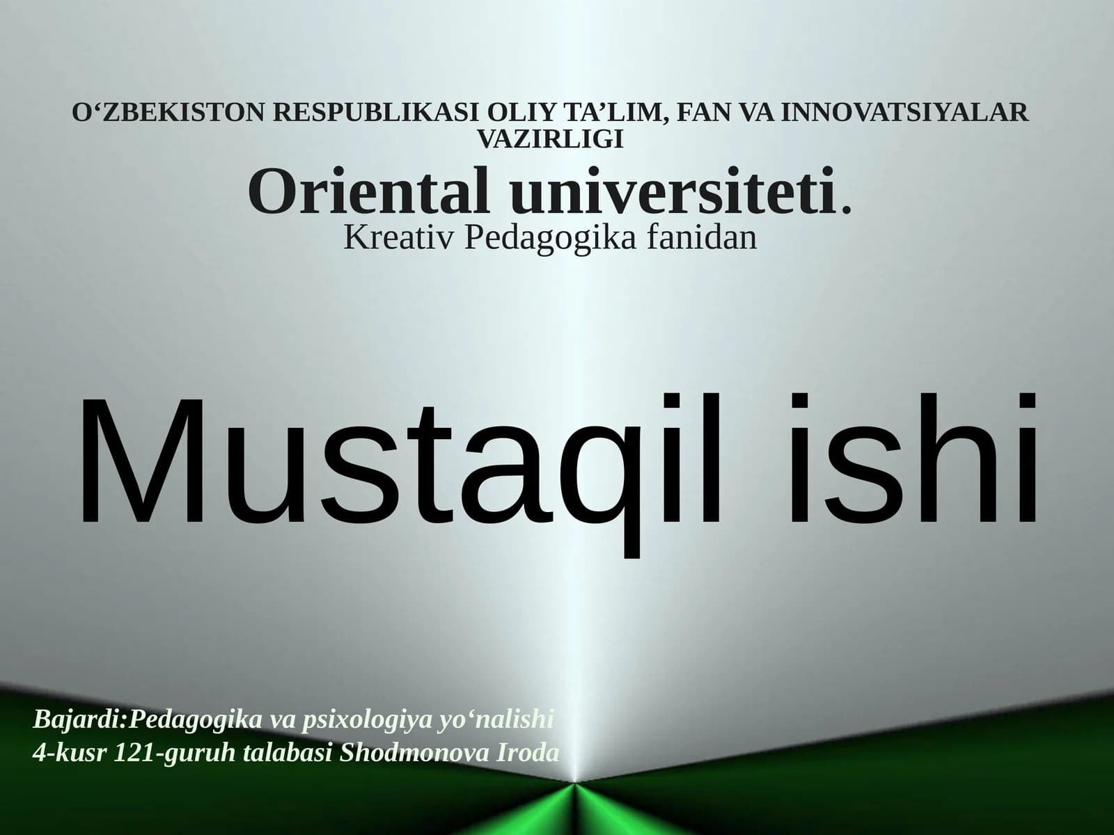 Tarbiya fanini o'qitishda muammoli ta'lim