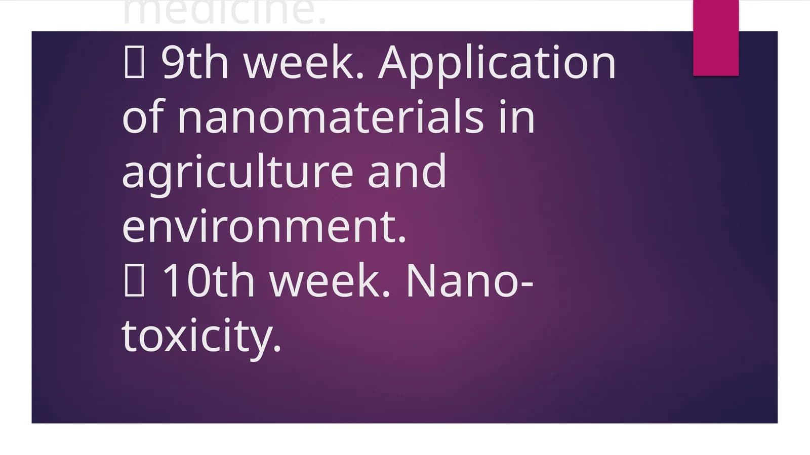 Nanotechnology Course