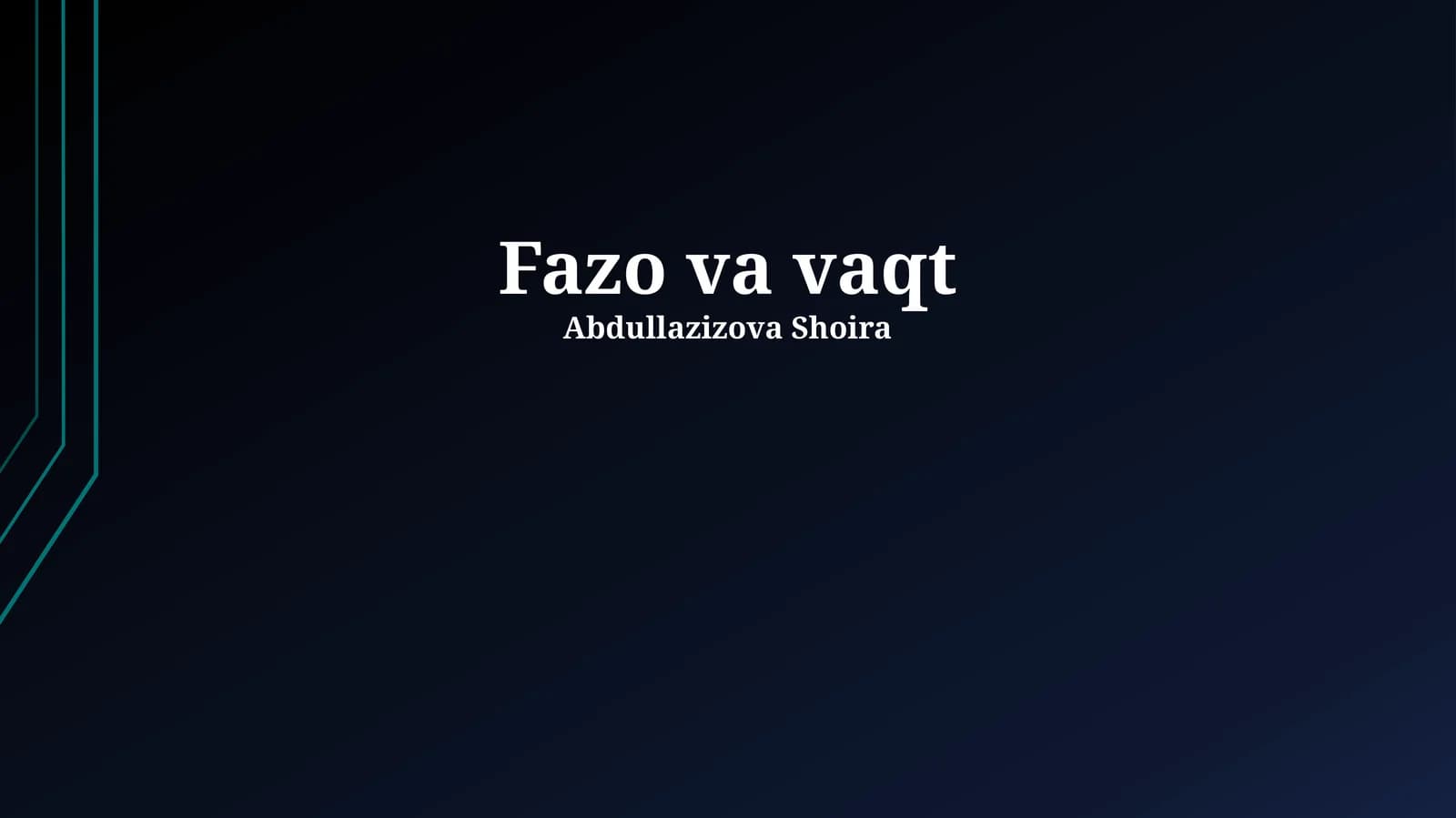 Fazo va vaqt