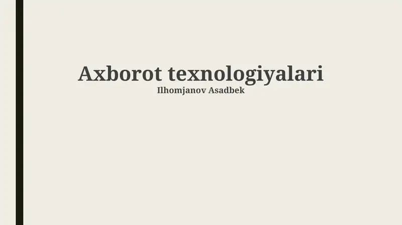 Axborot texnologiyalari