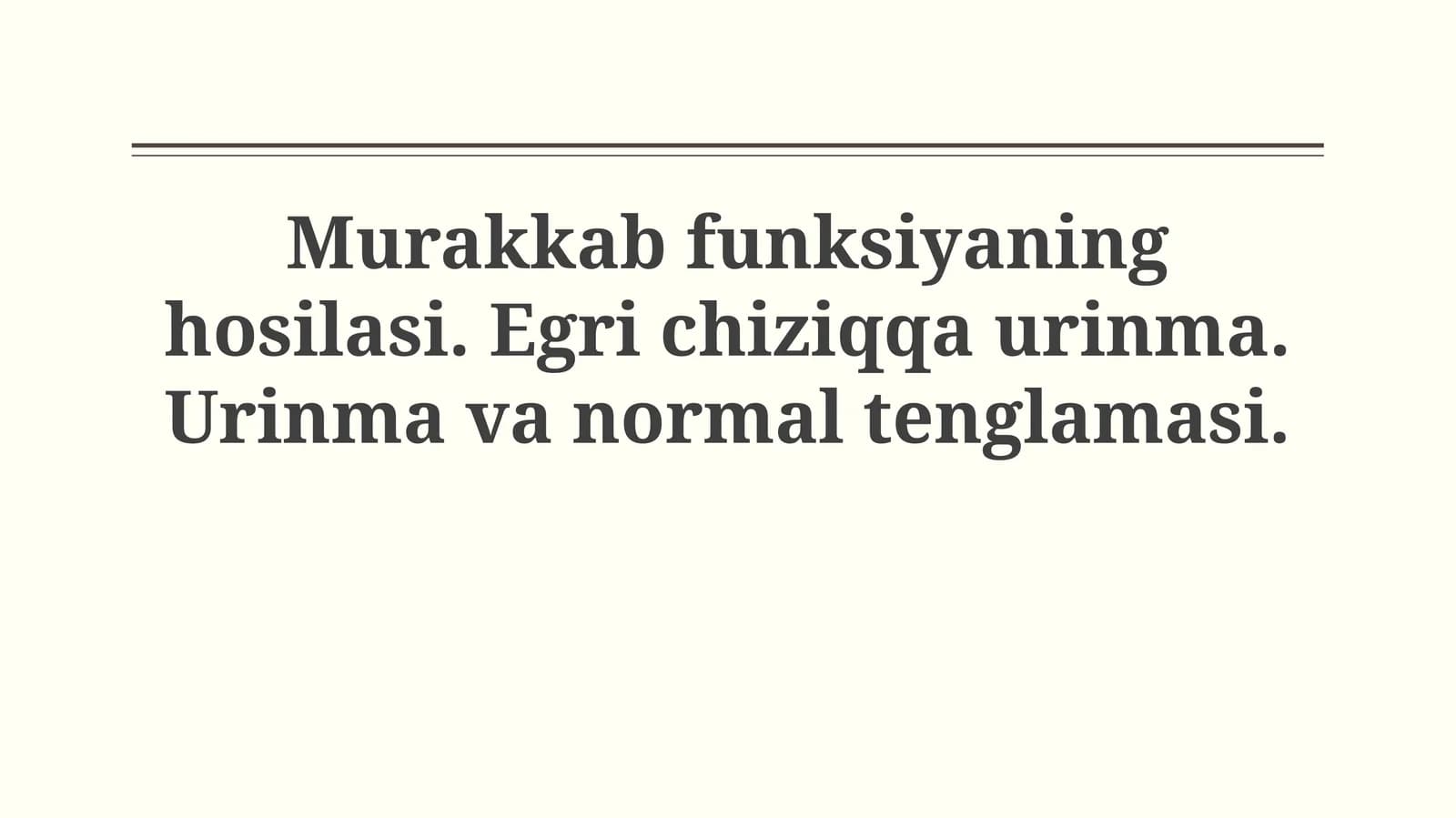 Murakkab funksiyaning hosilasi