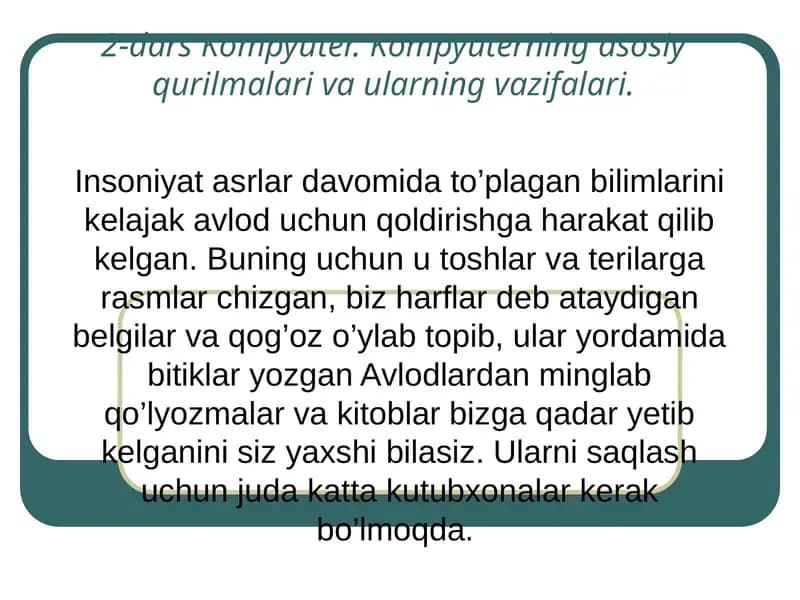2-dars Kompyuter