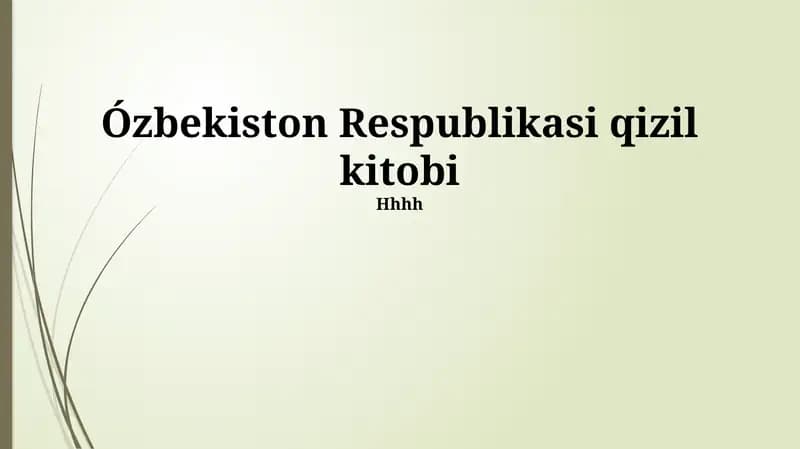 Oʻzbekiston Respublikasi qizil kitobi