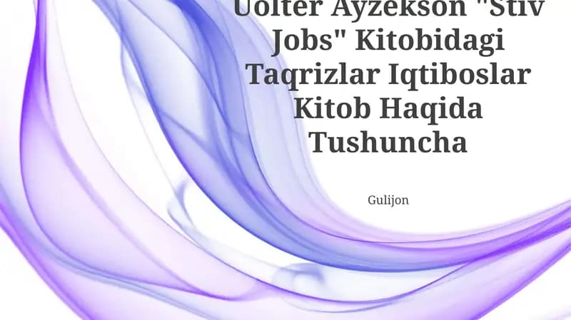 "Stiv Jobs" Kitobidagi Taqrizlar
