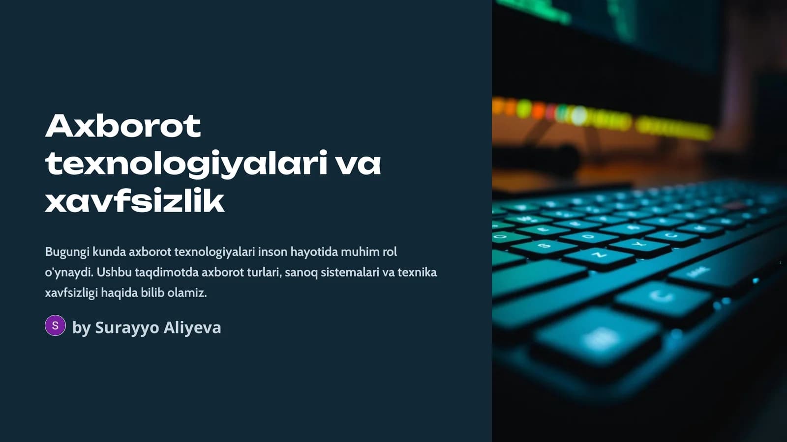 Axborot texnologiyalari va xavfsizlik