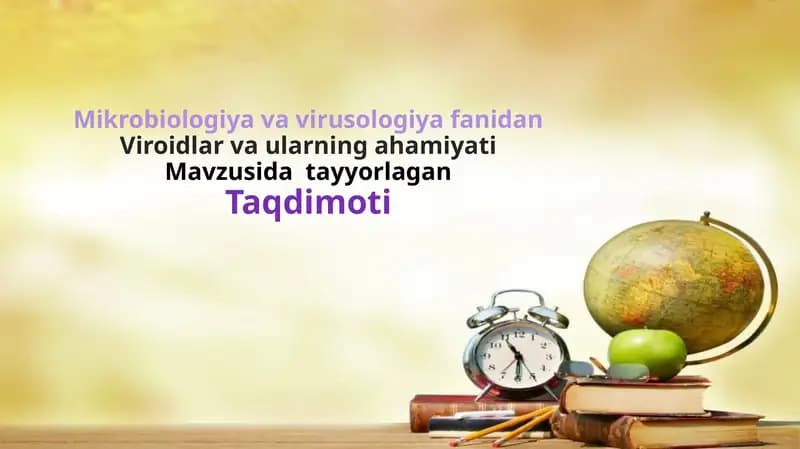 viroidlar va ularning tavsifi