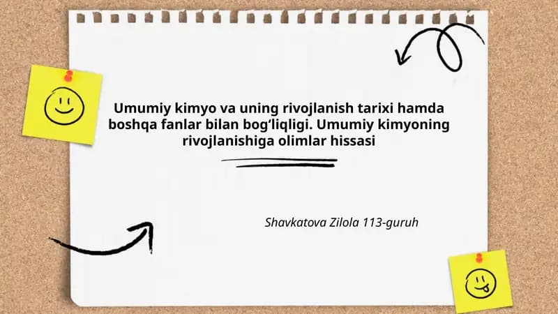 Umumiy kimyo va uning rivojlanish tarixi