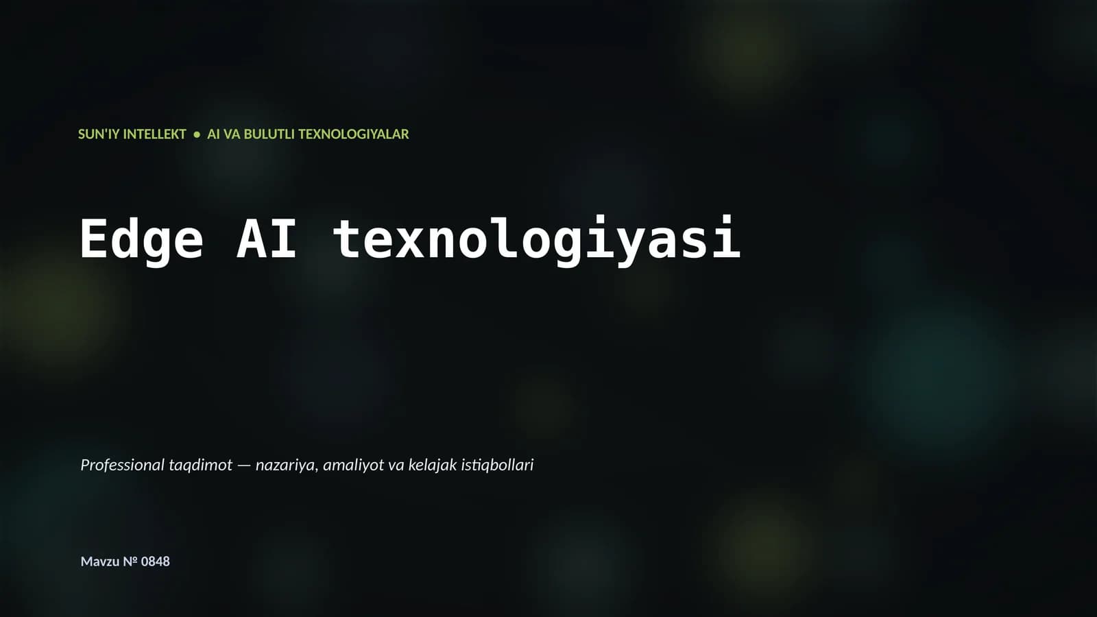 Edge AI texnologiyasi