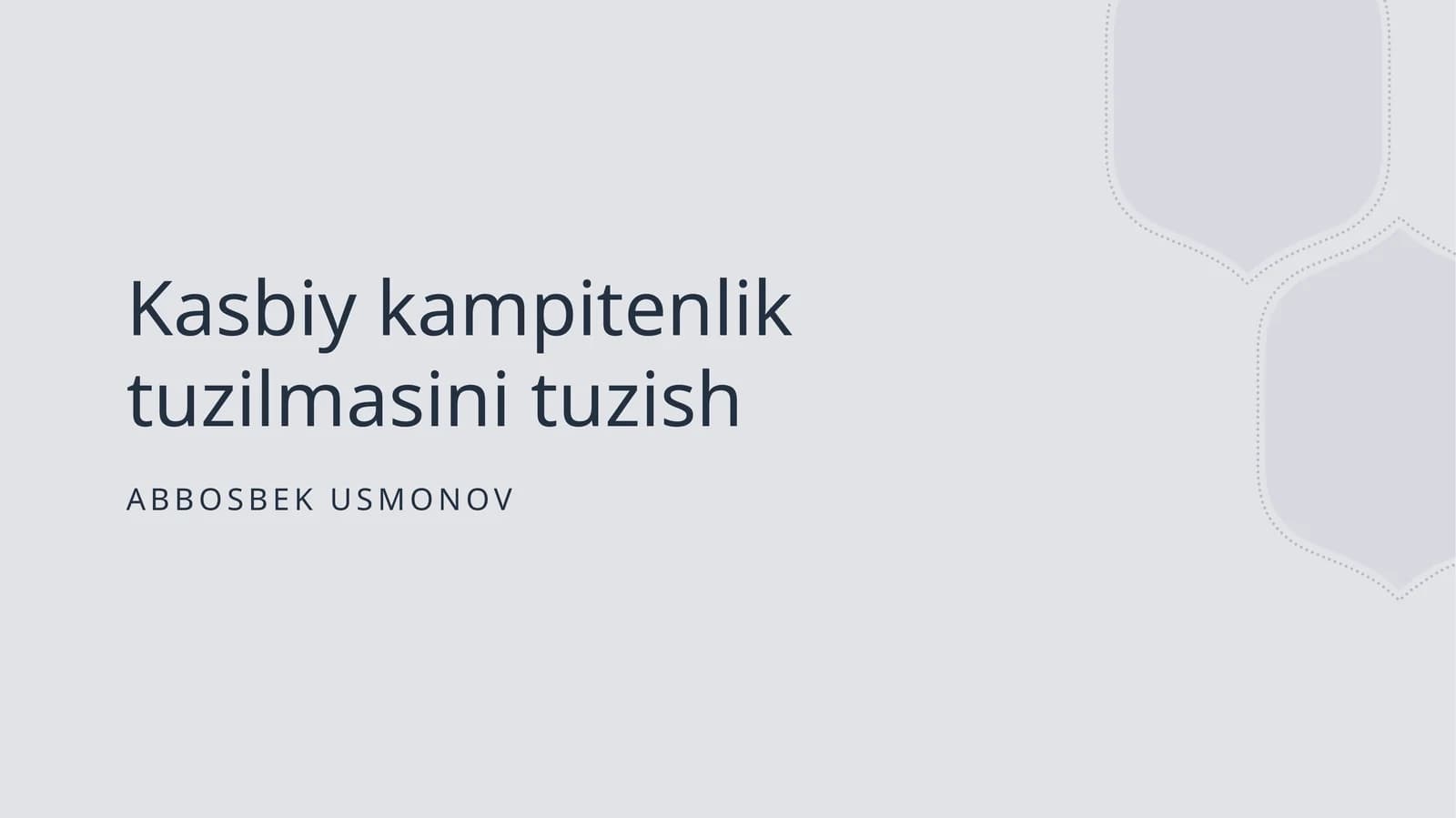 Kasbiy kampitenlik tuzilmasini tuzish