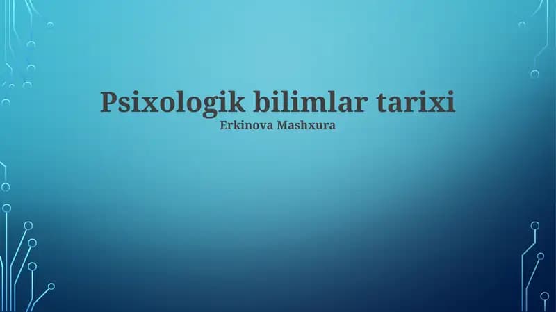 Psixologik bilimlar tarixi