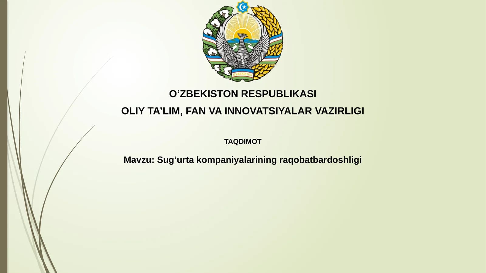 Sug‘urtakompaniyalarining raqobatbardoshligi