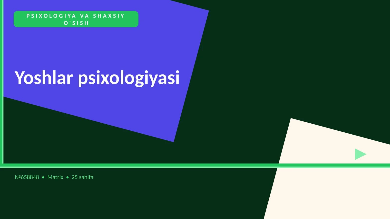 Yoshlar psixologiyasi