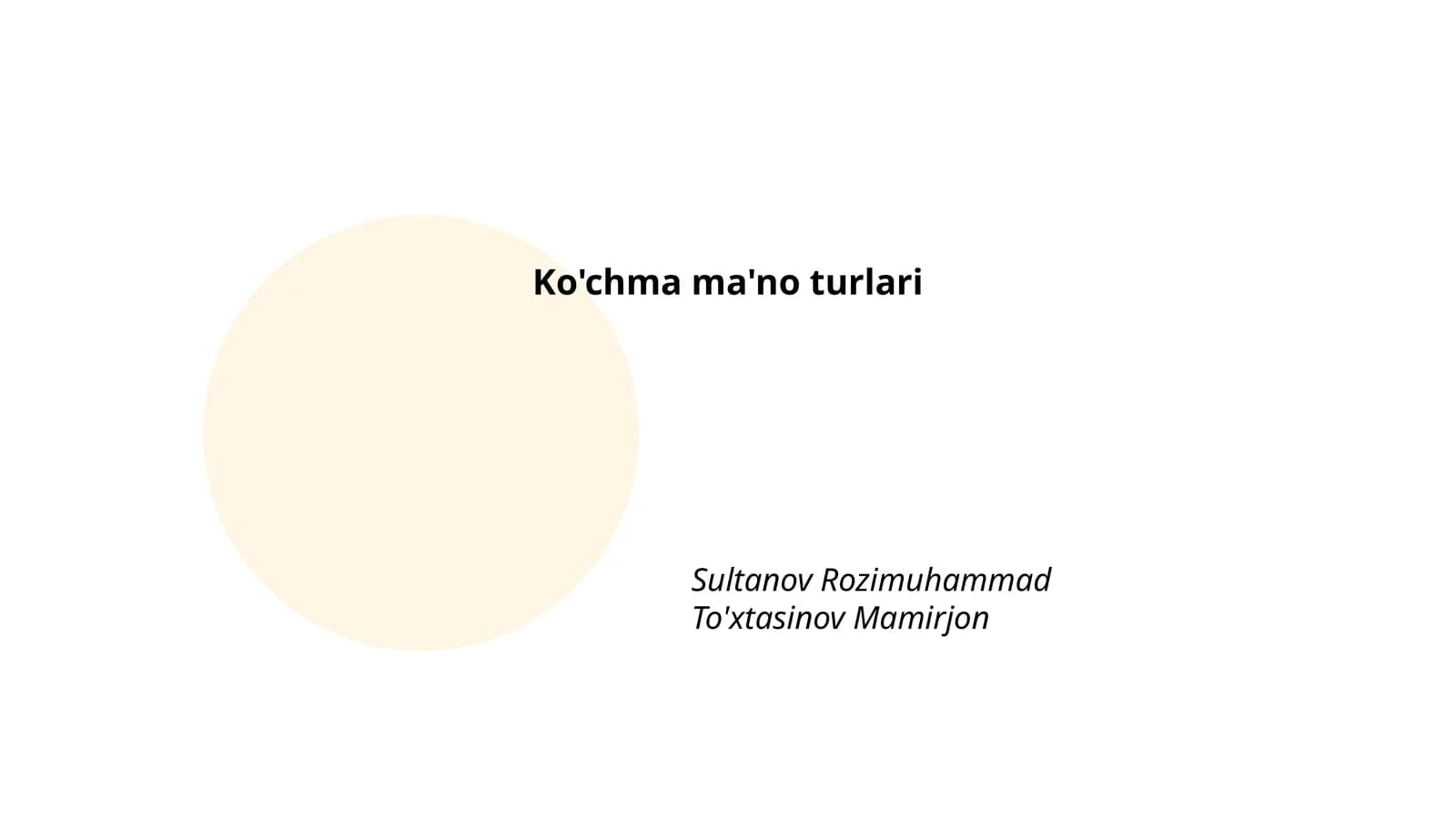 Ko'chma ma'no turlari