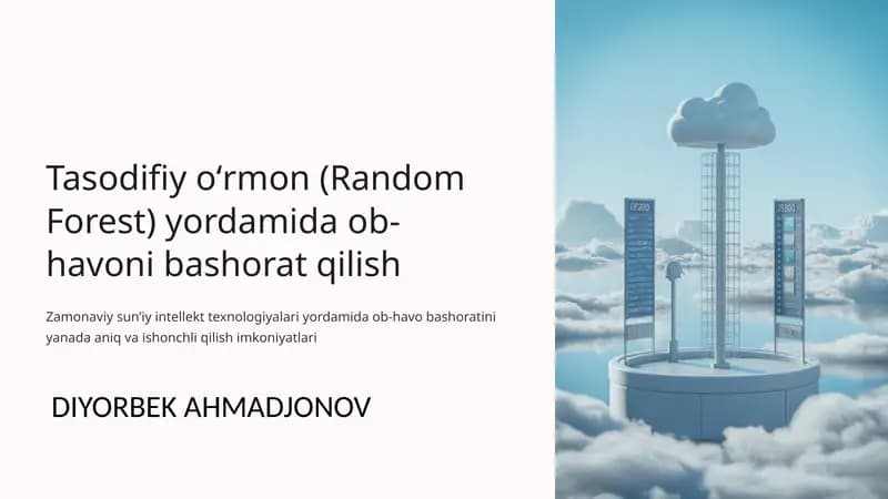 Tasodifiy oʻrmon (Random Forest) yordamida ob-havoni bashorat qilish
