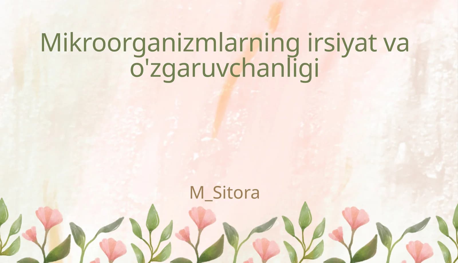 Mikroorganizmlarning irsiyat va o'zgaruvchanligi