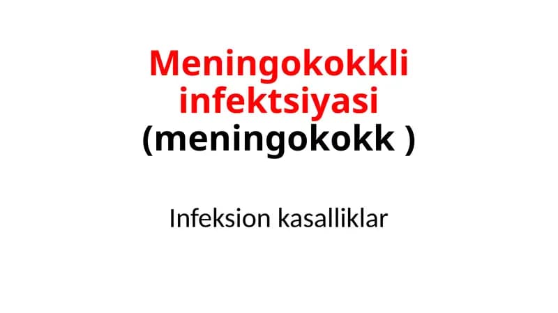 Meningokokkli infesiya